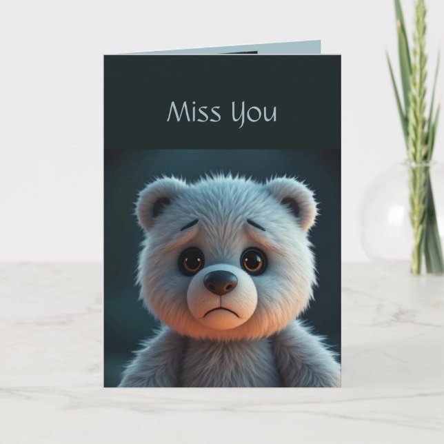 Carte Ours Romantique Hug Triste Humour solitaire Amusan (Devant)