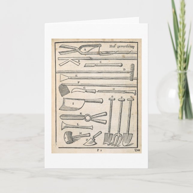 Carte Outils de jardin, "du jardinier néerlandais" par (Devant)