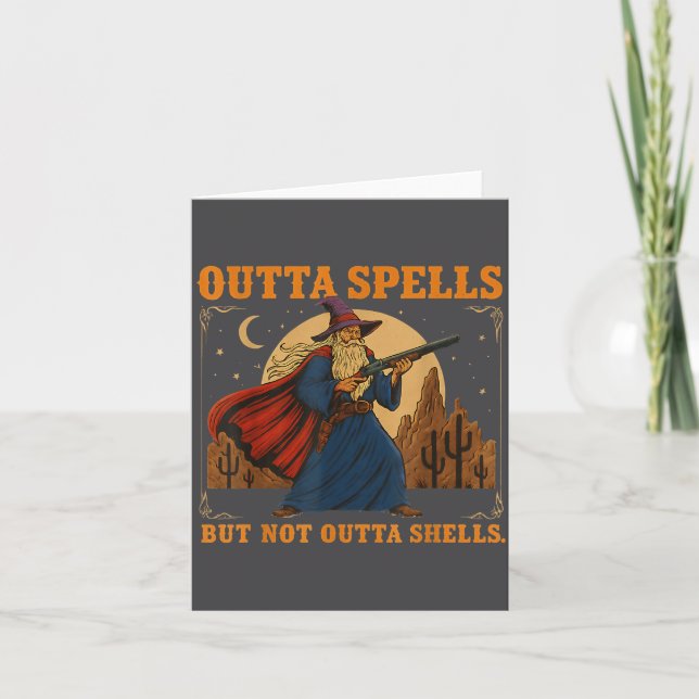 Carte Outta Spells But Not Outta Shells Wizard Fantasy M (Devant)