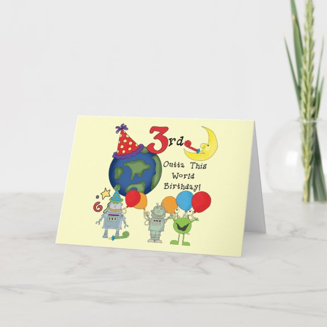 Carte Outta This World 3rd Birthday T-shirts et cadeaux (Devant)