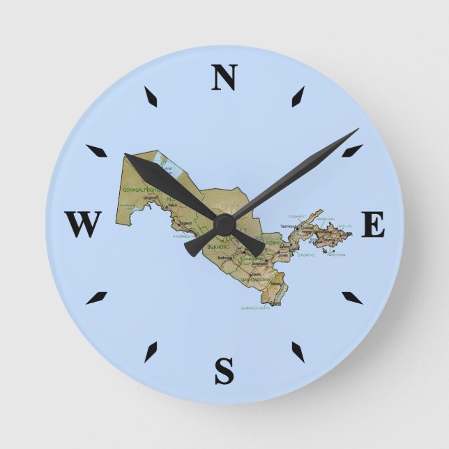 Carte Ouzbékistan Horloge (Recto)