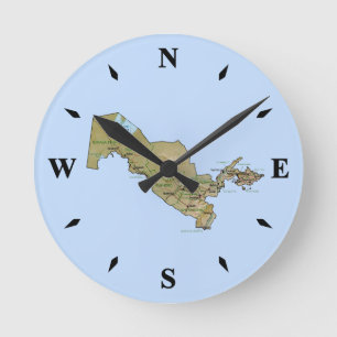 Carte Ouzbékistan Horloge