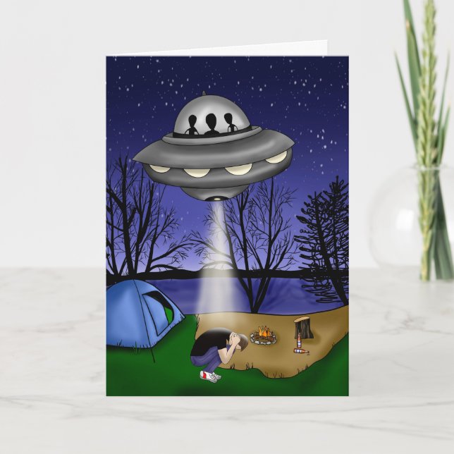 Carte OVNI Alien d'enlèvement extra-terrestre (Devant)