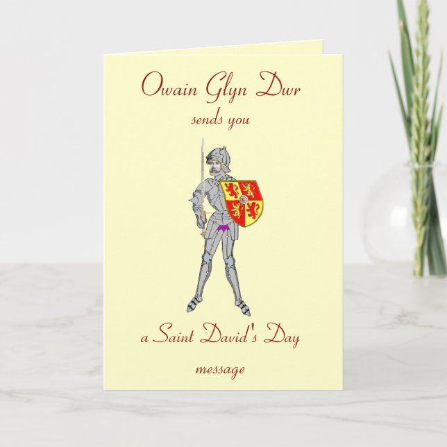 Carte Owain Glyn Dwr, le jour de St David (Devant)