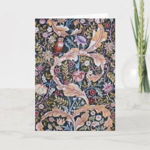 Carte Owl and Flowers, William Morris Card