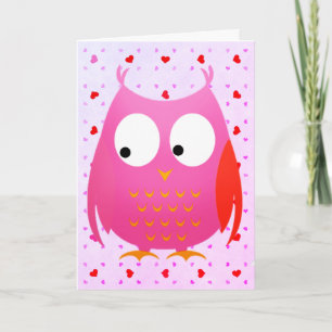 Carte Owl Be Your Valentine Hearts Valentines