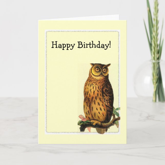 Carte Owl Frame, Joyeux Anniversaire ! (Devant)
