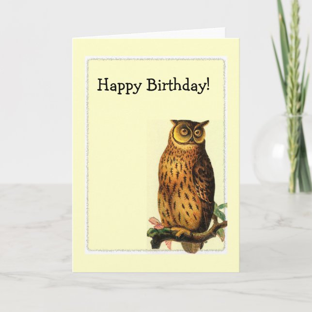 Carte Owl Frame, Joyeux Anniversaire ! (Devant)