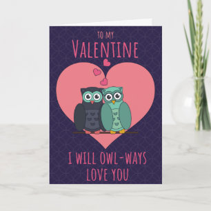 Carte Owl-ways Love You Funny Valentine Card