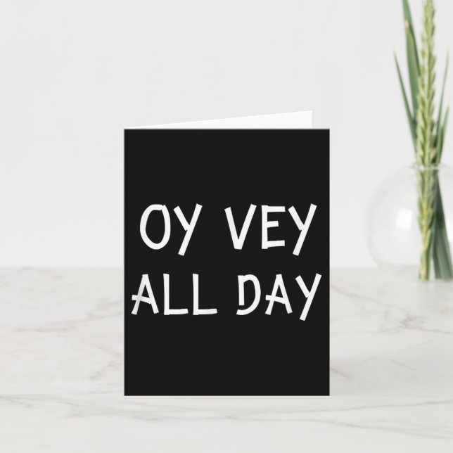 Carte Oy Vey All Day Jewish Yiddish Quote Kosher Gym Ver (Devant)