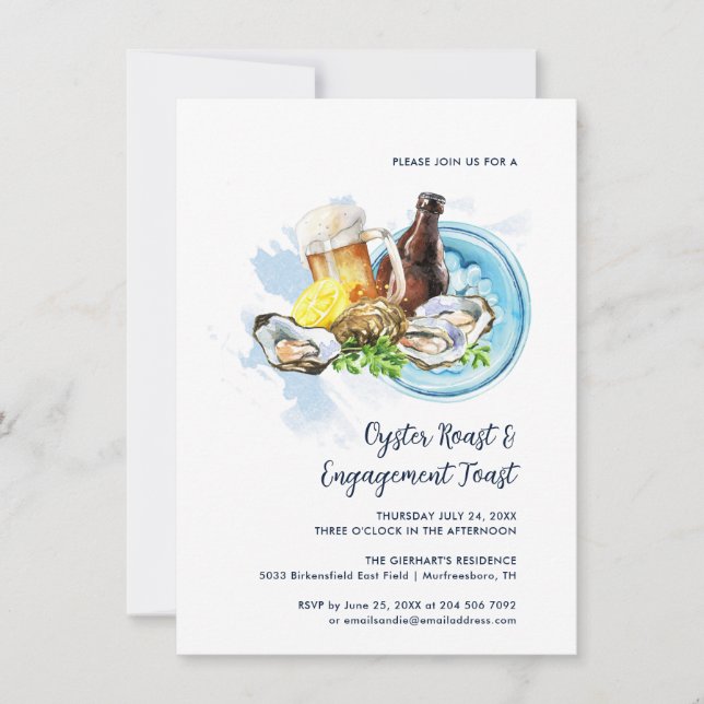 Carte Oyster Roast Engagement (Devant)