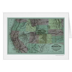 Carte Pacifique 1877 de chemin de fer