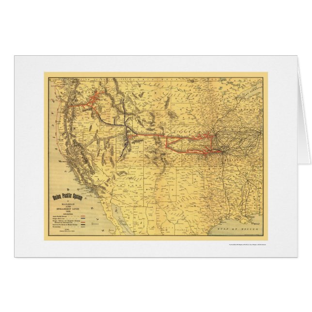 Carte Pacifique 1900 de chemin de fer des (Devant horizontal)