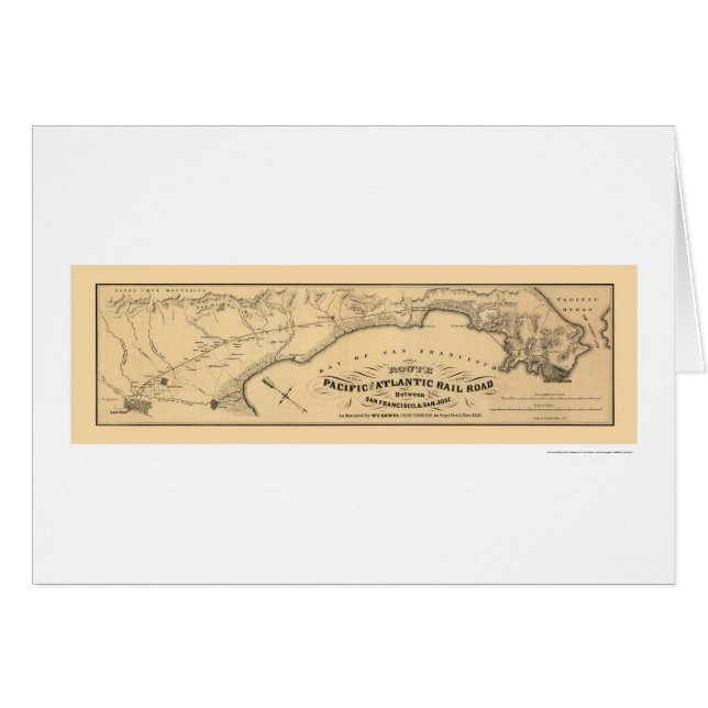 Carte Pacifique et atlantique 1851 de chemin de (Devant horizontal)