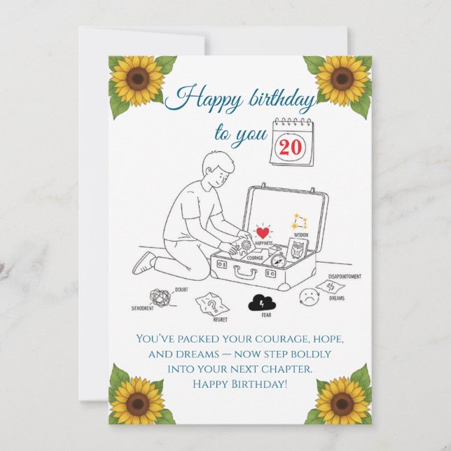 Carte Packing for the next chapter,Birthday (Devant)