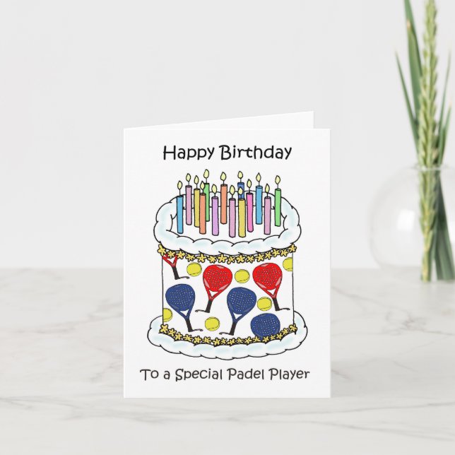 Carte Padel Tennis Joyeux Anniversaire (Devant)