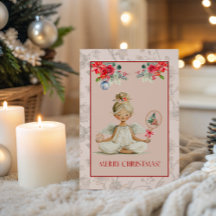 Padel Themed Greeting Card – Christmas Angel Motif