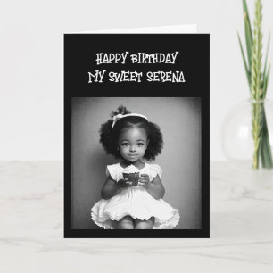 Carte Page Couleur Petite fille de couleur Anniversair