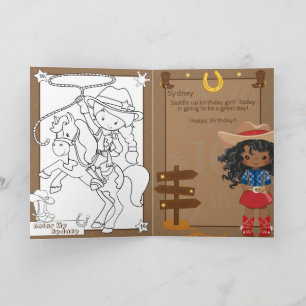 Carte Page de coloriage des filles noires Joyeux anniver