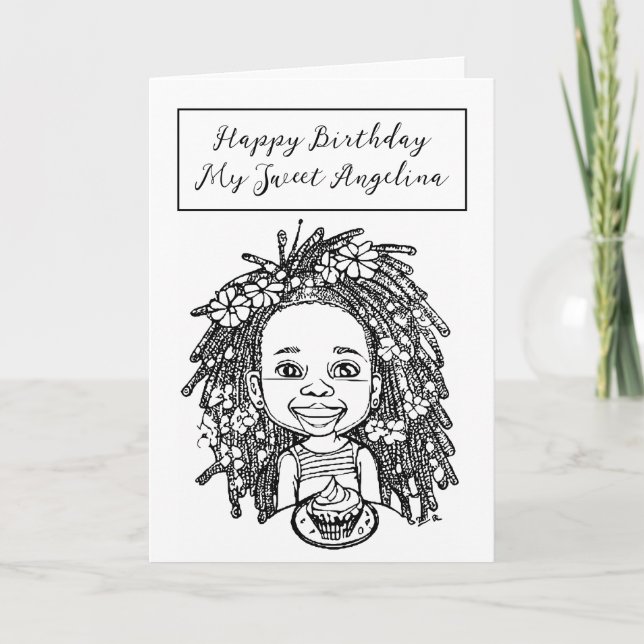 Carte Page de couleur Anniversaire (Devant)