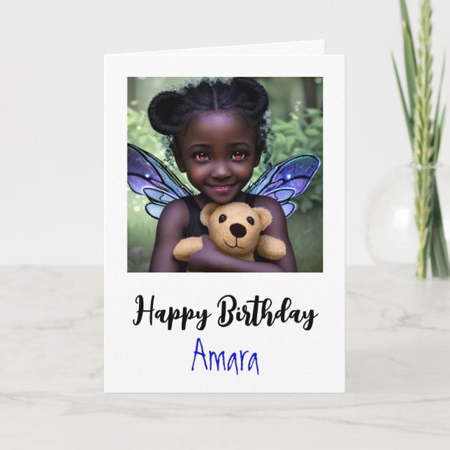 Carte Page Fille personnalisée Anniversaire + Couleur (Devant)