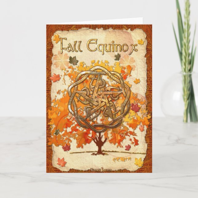 Carte Païen Wiccan d'équinoxe de chute (Devant)