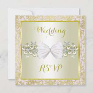Carte Paillettes dorées, gemmes florales diamantées et R