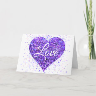 Carte Paillettes violettes pétillantes, amour du graffit