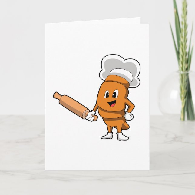 Carte Pain cuisinier au rouleau à pâtisserie (Devant)