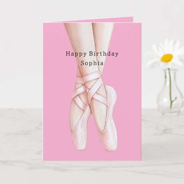 Carte Pain d'épices Fille Ballerina Ballet Anniversaire (Petite plante)