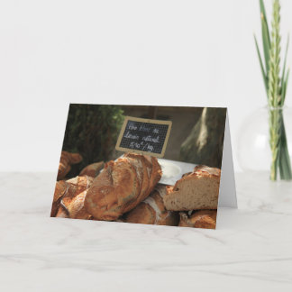 Carte Pain français dans un étal de marché