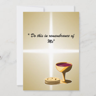 Carte Pain sans levain et vin Communion sainte