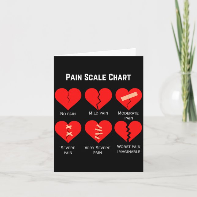 Carte Pain Scale Chart Design For Funny Valentines Day  (Devant)