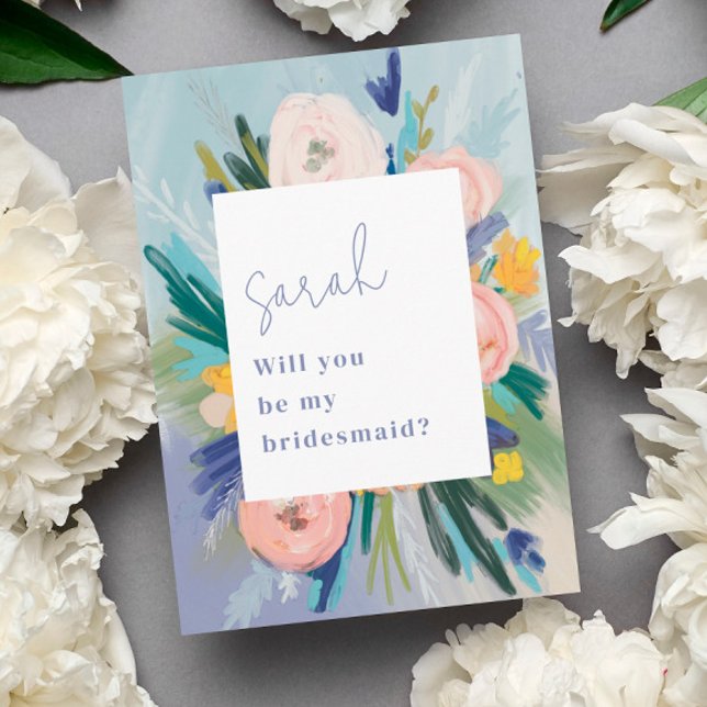 Carte Paint Floral Serez-Vous Ma Femme D'Accueil (Créateur téléchargé)