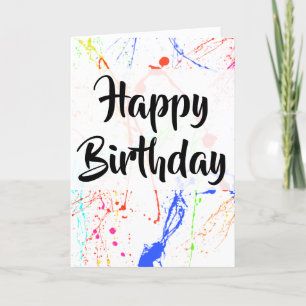 Carte Paint Splats Happy Birthday Card