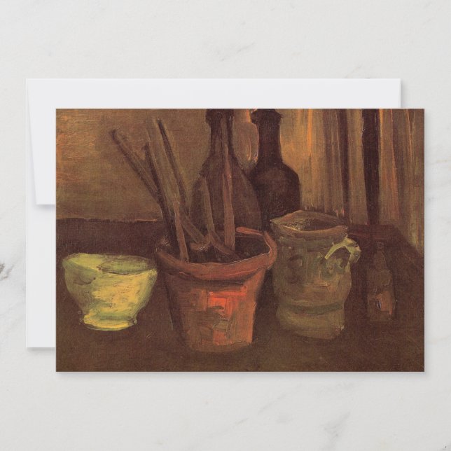 Carte Paintbrusks Still Life en Pot par Vincent van Gogh (Devant)