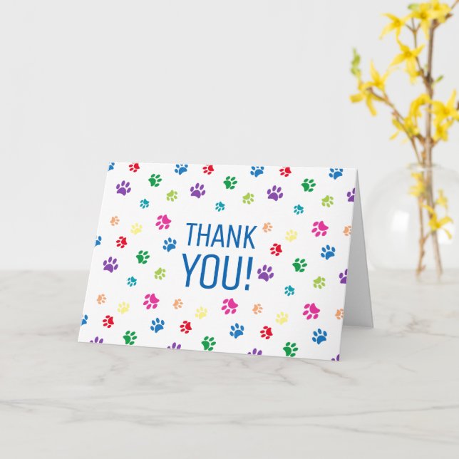 Carte Painted Paw Prints du Colorful | You (Fleur jaune)