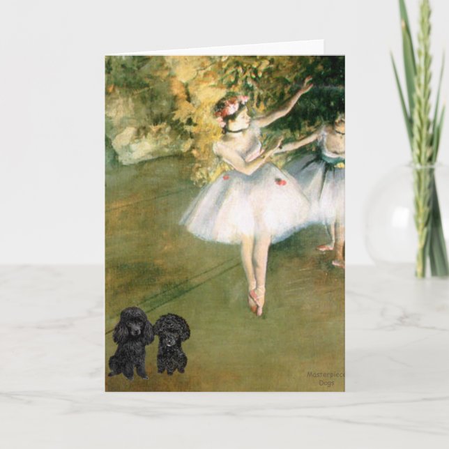 Carte Pair de caniche (noir) - Deux danseurs (Devant)