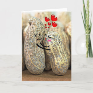 Carte paire de cacahuètes serrant pour l'anniversaire