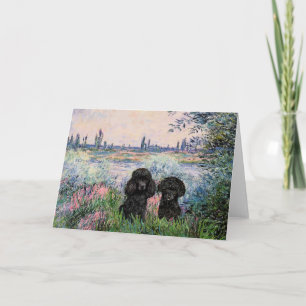 Carte Paire de caniche (noir) - Sur la Seine