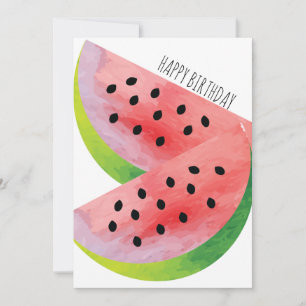Carte Paire de pastèque à l'aquarelle pour anniversaire 