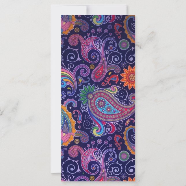 Carte Paisley violet rose (Devant)