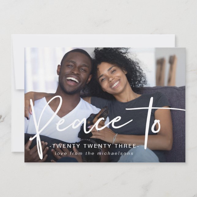 Carte Paix à vingt-trois photo du Nouvel An (Devant)