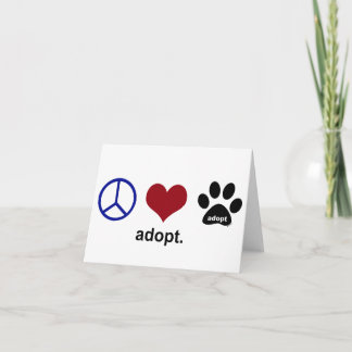 Carte Paix, amour, adoption