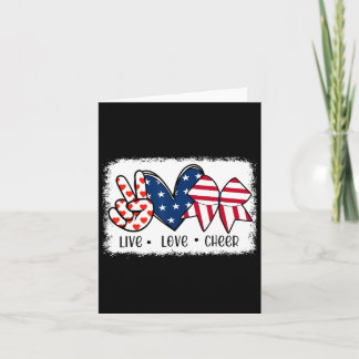 Carte Paix Amour Cheer Drapeau Usa 4 Juillet Cheerleadin
