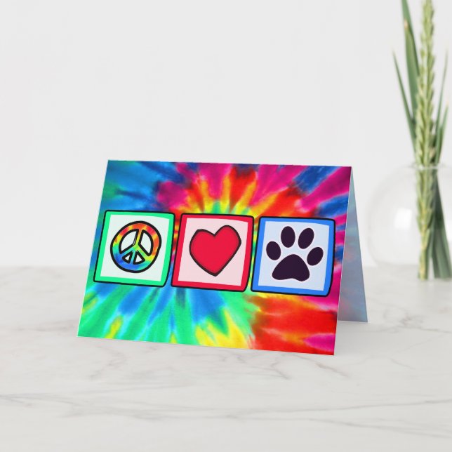 Carte Paix, amour, chien ; Pawprint (Devant)