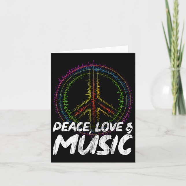 Carte Paix Amour Et Musique Paix  (Devant)