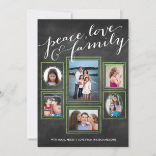 Carte Paix, Amour & Famille Chalk Green