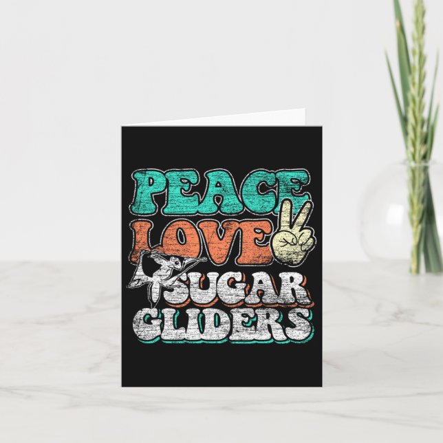 Carte Paix Amour Sugar Gliders  (Devant)