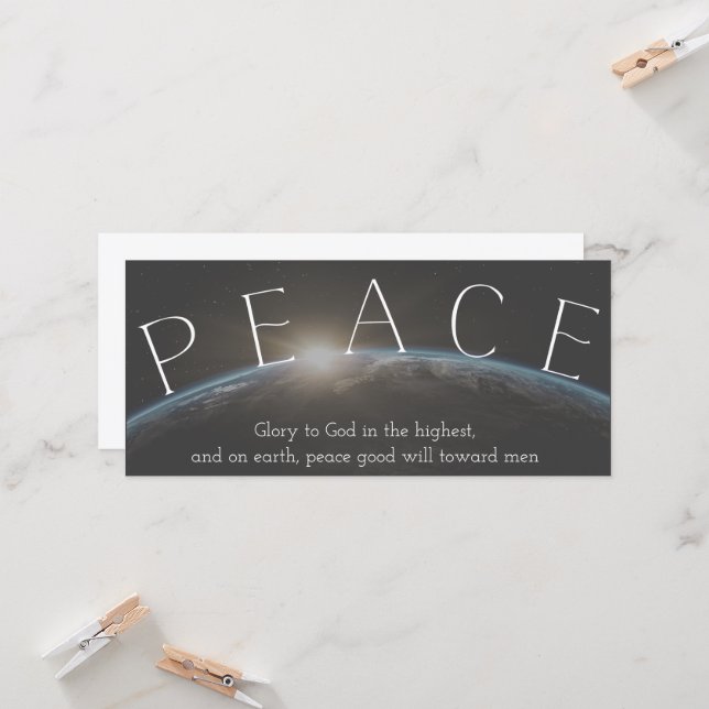 Carte Paix chrétienne sur Terre Passage de la Bible Noël (Devant/Arrière en situation)